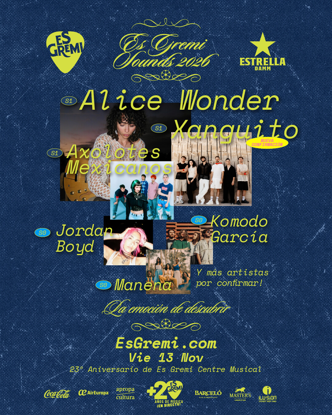 Cartel de Es Gremi Sounds 2026 – La emoción de descubrir (viernes 13)