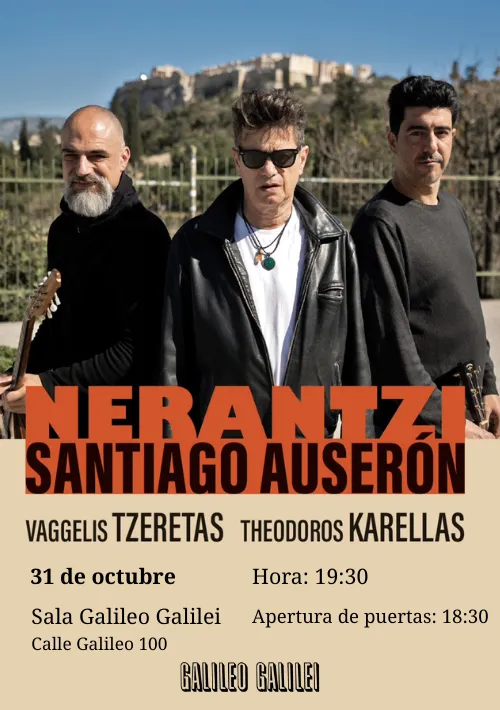 Cartel de Santiago Auserón - Nerantzi Tour