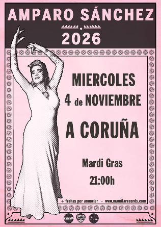 Cartel de Amparo Sánchez en Sala Mardi Gras