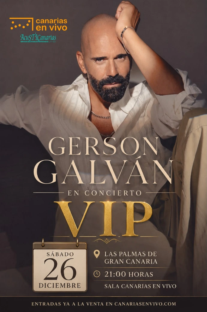 Cartel de Gerson Galván en concierto VIP – Canarias en Vivo