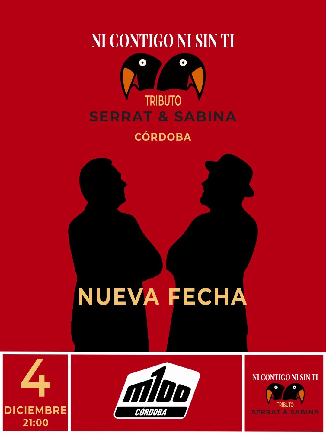 Cartel de Ni Contigo Ni Sin Ti - Tributo a Serrat & Sabina